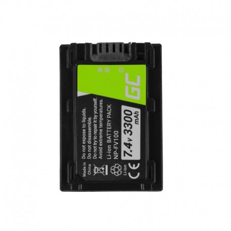 Green Cell Digital Camera Battery for Sony DCR-DVD506E DCR-DVD510E HDR-CX116E HDR-CX130 HDR-CX155E HDR-UX9E 7.4V 3300mAh