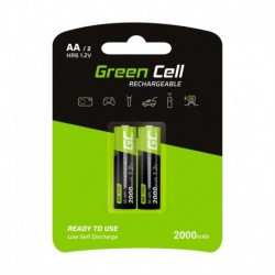 Green Cell Rechargeable Batteries 2x AA HR6 2000mAh