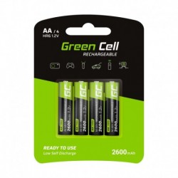 Green Cell Rechargeable Batteries 4x AA R6 2600mAh