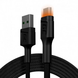 Green Cell Cable Ray USB-A - microUSB Orange LED 200cm with support for Ultra Charge QC3.0 fast charging
