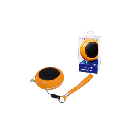 Logilink portable lithium ion battery powered speakers orange