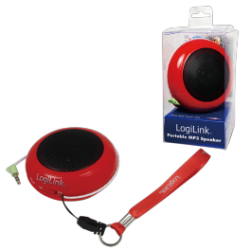 Logilink portable lithium ion battery powered speakers red