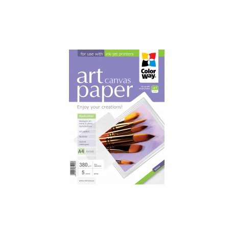 Fotopapir colorway art cotton canvas 380 g / m², a4, 5 ark (pcn380005a4)