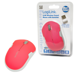 Logilink mouse, wireless 2,4g, optical neon-pink