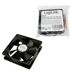 Logilink fan 80x80x25, 12v 2500+-10% rpm, black fan 80x80x25 bl